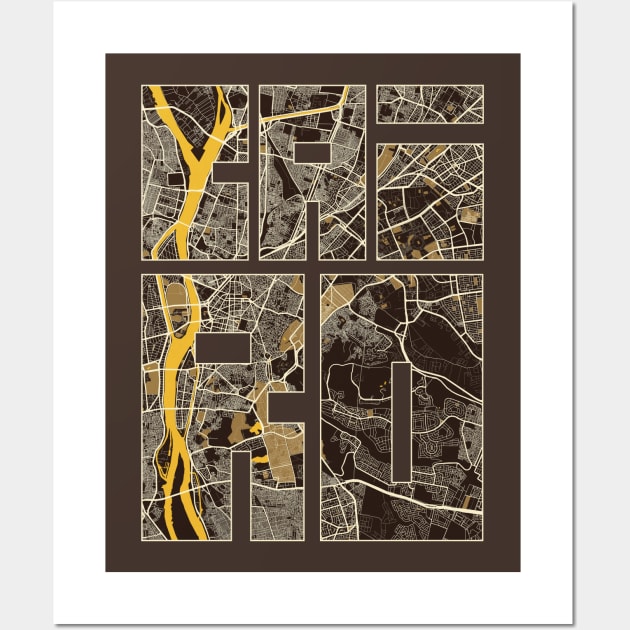 Cairo, Egypt City Map Typography - Pastel Wall Art by deMAP Studio